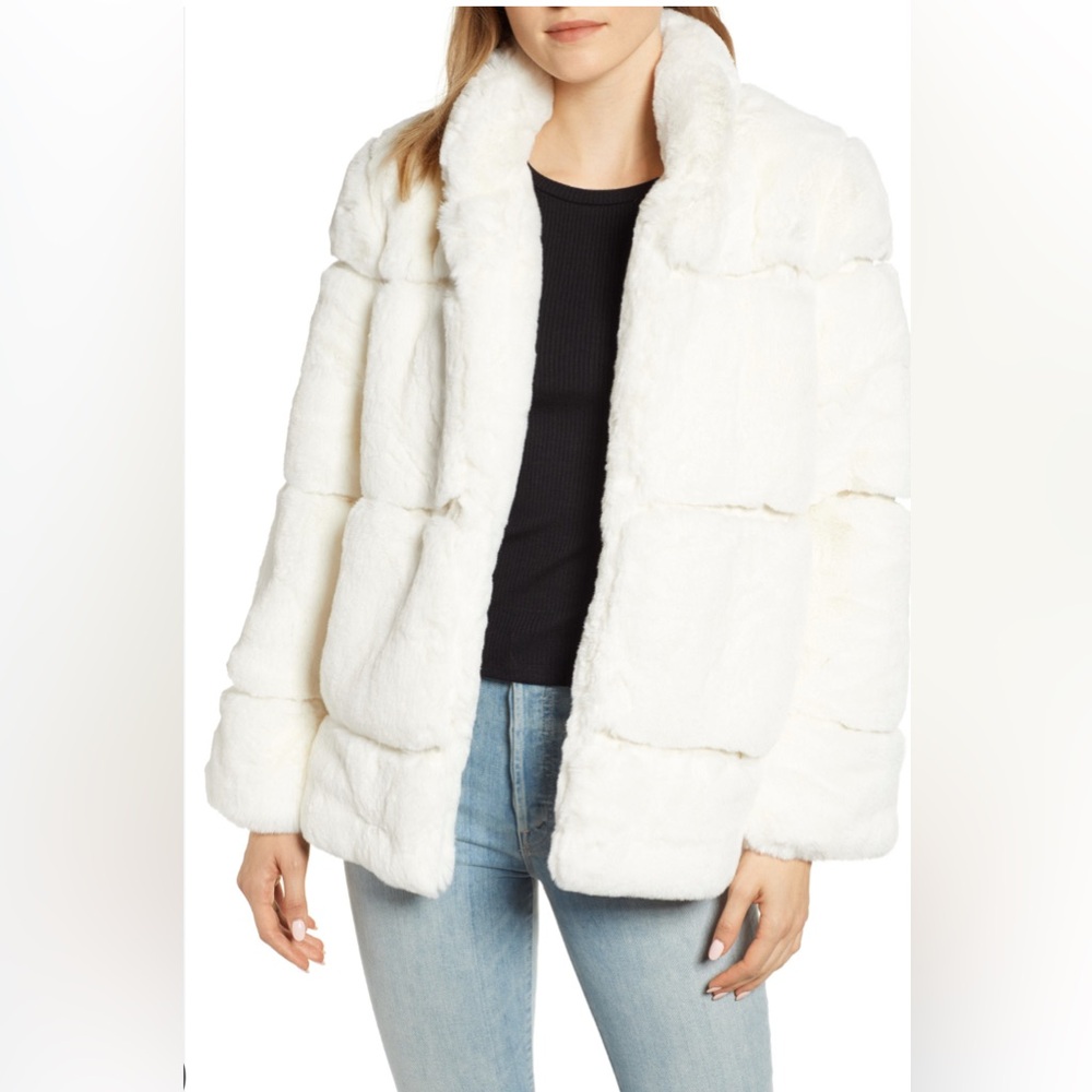 Apparis Sarah Faux Fur Coat Grey sz Small